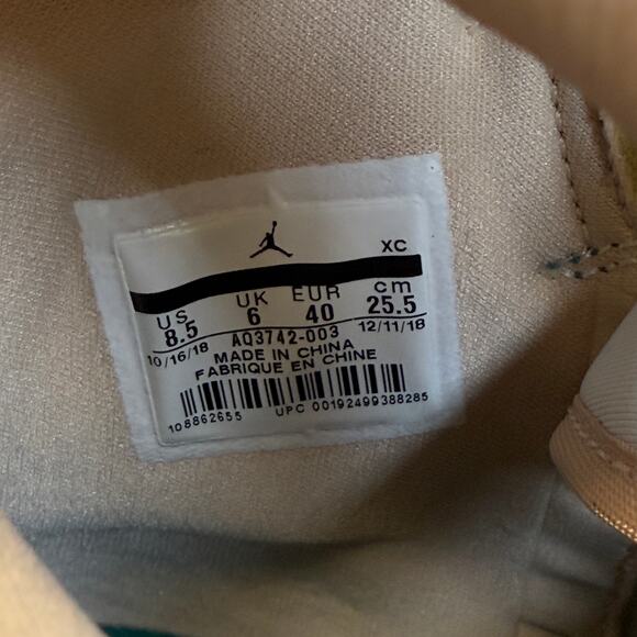 Jordan 1 Retro High Zip Mystic Green Womens Size 8.5 Leather Sneakers AQ3742-003 - Picture 9 of 9